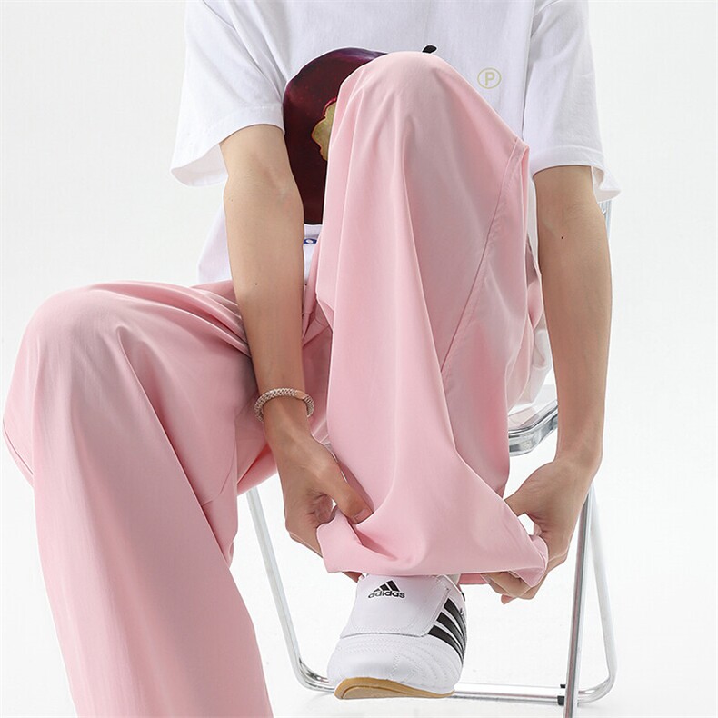 8XL-M多巴胺冰丝垂感慵懒山本裤男夏拖地裤子阔腿休闲裤KZ051P30图片