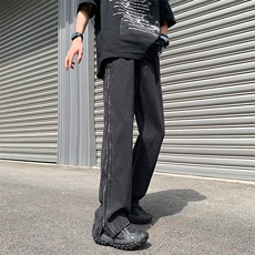 牛仔高街拉链牛仔裤水洗牛仔开叉裤313A-1-NZ035-P65控78，男装牛仔裤，星座808A-1