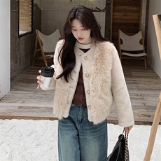 现货2025新款仿皮草外套气质毛绒女外套2C212-G12-P175-K258，女装短外套，2C212