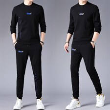 中年商务休闲运动套装男秋季爸爸装圆领刺绣套头卫衣中老年人男，男装休闲套装，电商B212（原钱塘6029）