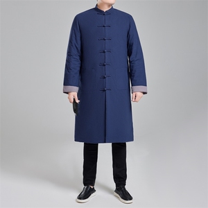 2025冬季唐装风棉衣加厚中长款男中式保暖立领棉服8690-P180图片