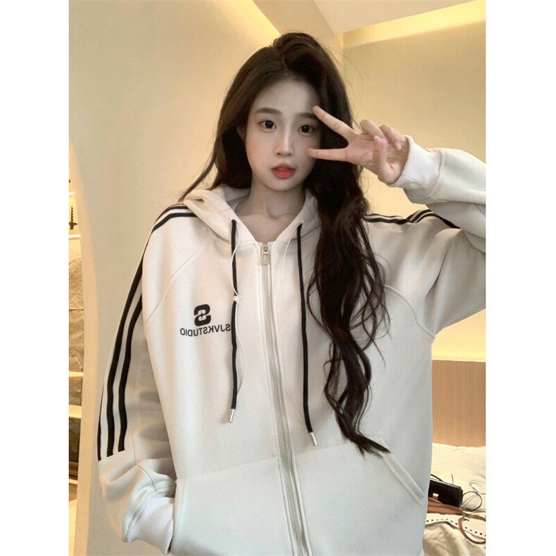 EE064-P65卫衣男女情侣春秋薄款2024潮拉链开衫外套连帽韩版上衣,女装短外套,星座911-3