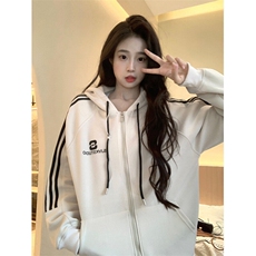 EE064-P65卫衣男女情侣春秋薄款2024潮拉链开衫外套连帽韩版上衣，女装短外套，星座911-3