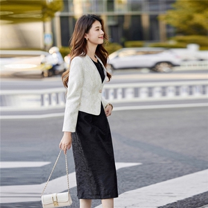 婵米儿2025秋季新款法式小西装小香风外套粗花呢显瘦上衣女图片