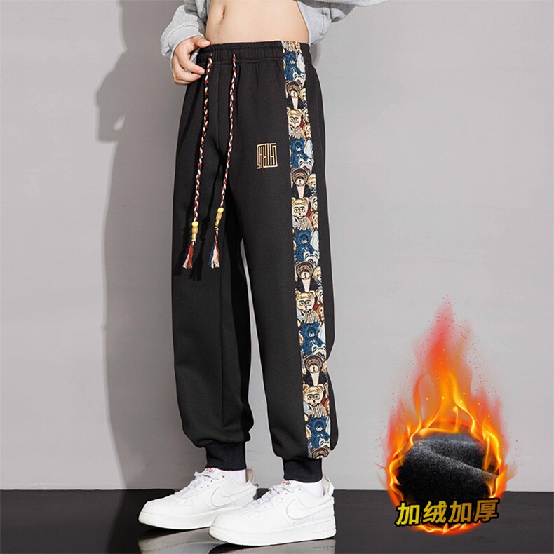 加绒加厚M-8XL胖子休闲印花保暖卫裤K99加绒-P42,男装休闲裤,星座209