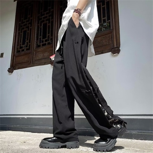 2024夏季新中式冰丝微喇长裤男潮牌垂感直筒休闲裤现货 K7940-P42图片