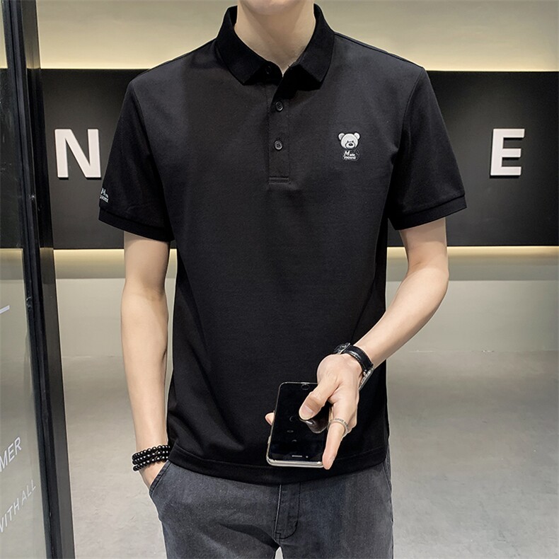 休闲时尚字母男款短袖 青春流行韩式T恤POLO衫 A329-2535-P50图片