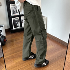 自拍图有大货高街美式复古工装裤夏季新款宽松休闲裤K65-P40，男装工装外套，电商A178