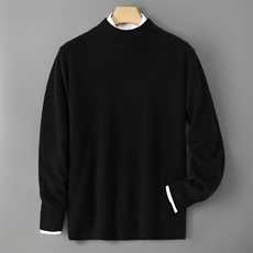 2025年秋季青春流行半高领长袖时尚百搭男士羊绒衫，男装羊绒套衫，飞艺羊绒