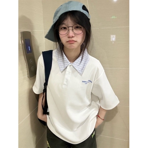 H0740-P35推荐数码印POLO领学院风短袖T恤图片