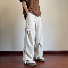 2025夏季新款假口袋机能褶皱宽松冰丝裤B315-K25735-特p30控58，男装休闲裤，电商B315