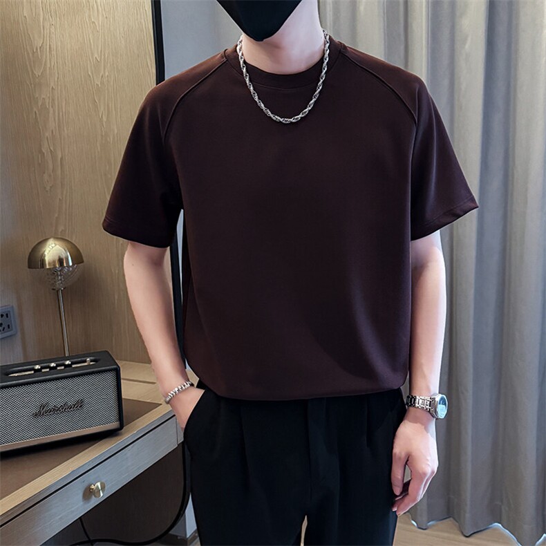 夏打底衫纯色百搭纯色圆领T恤短袖社会小伙A236-82539-特P36,男装T恤,电商A236