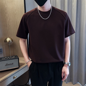 夏打底衫纯色百搭纯色圆领T恤短袖社会小伙A236-82539-特P36图片