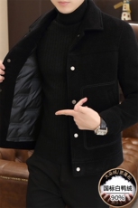 新标90白鸭绒有男士羽绒服金貂绒毛呢大衣外套YR2512-P175，男装羽绒服，星座210-3