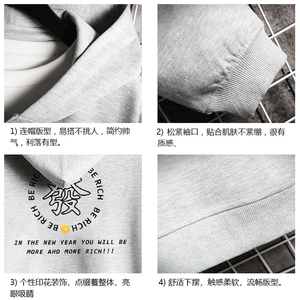 KS21163-P38 加绒款-P43 连帽开衫卫衣男运动外套大码班服 网格图片