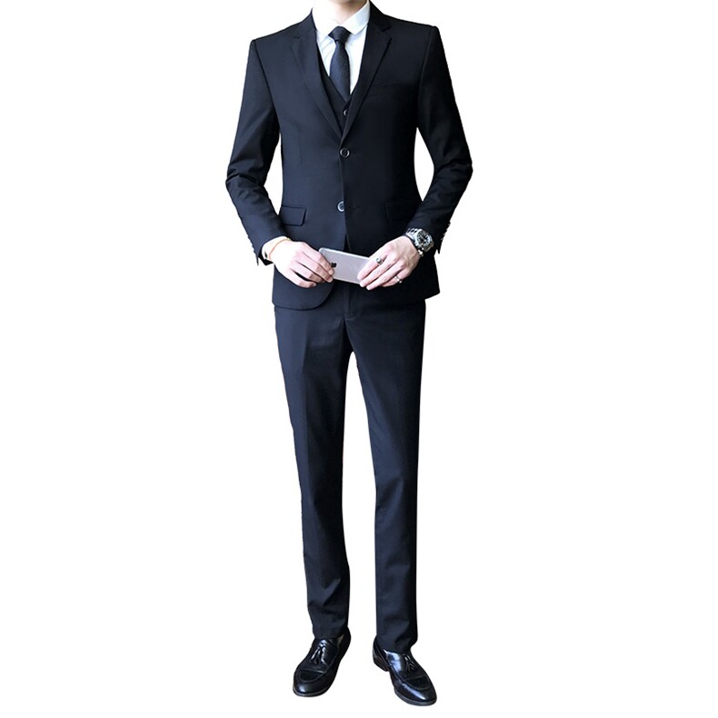 三件套西服套装男士西装商务休闲职业装上班面试修身新郎伴郎结婚,男装西服套装,星座505-2（原电商A260-1)