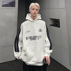 现货潮情侣美式撞色插肩袖卫衣宽松连帽帽衫男w96-p78，男装卫衣，电商C307