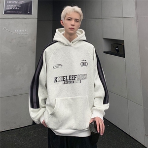 现货 潮情侣美式撞色插肩袖卫衣宽松连帽帽衫男w96-p78图片