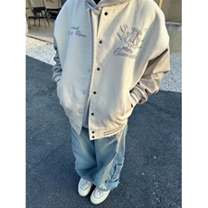 美式街头重磅刺绣飞行夹克外套男女秋冬季新款潮牌情侣夹棉棒球服，男装夹克，星座813-2