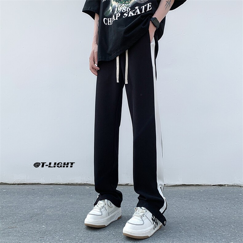 夏数据款高品质垂感西裤高街小众休闲裤男拉链拼色裤子K2306-P60，男装西裤，电商A062