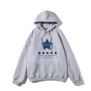 白底 23新款秋季时尚百搭美式印花连帽套头外套W372P40控58图片