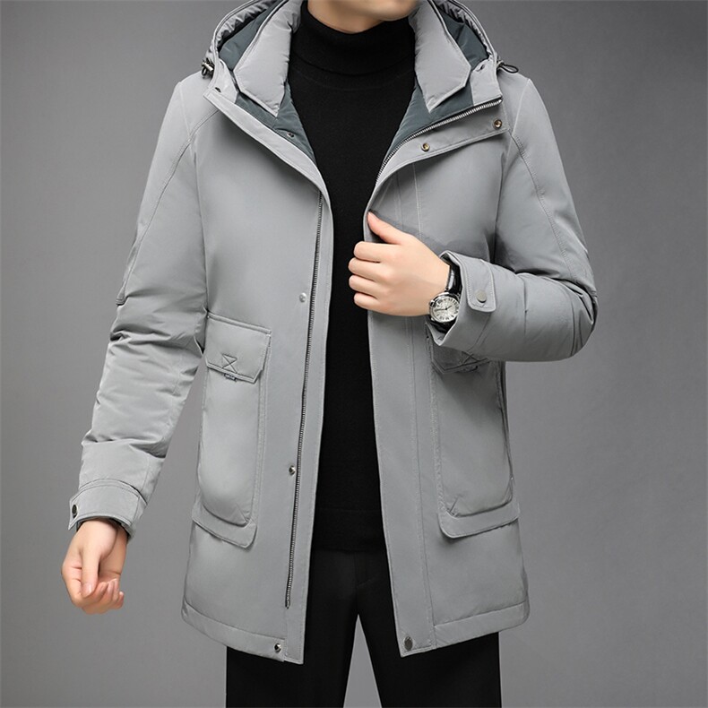 CAH926钱塘2020-2中年男士时尚休闲简约有帽冬季厚款羽绒服P290,男装羽绒服,钱塘207-2