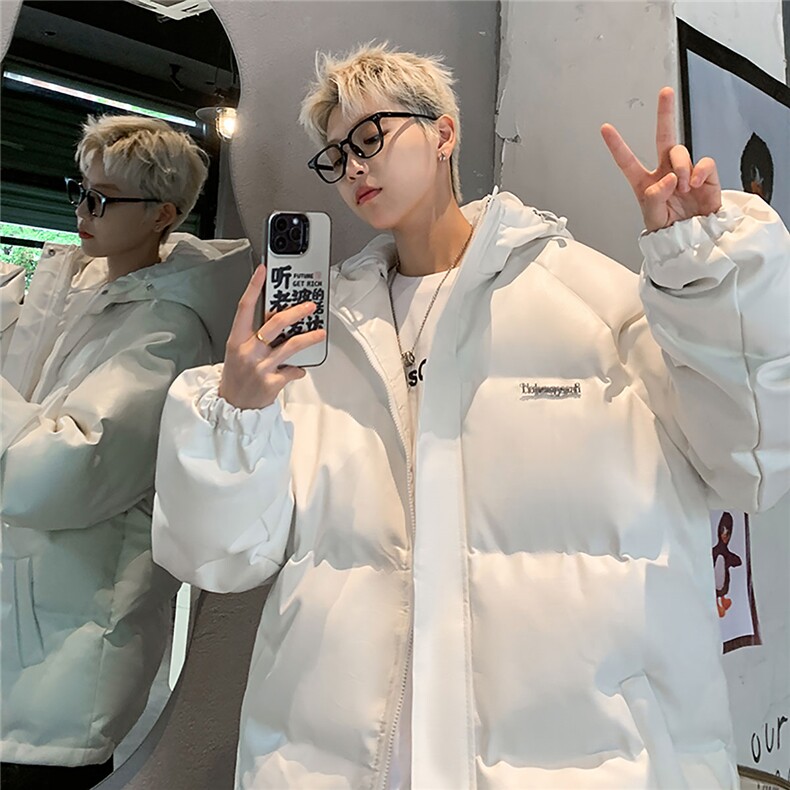 港风连帽鳄鱼纹金属装饰设计大码潮流休闲棉衣男MY77744P128控168，男装棉衣，星座227-7