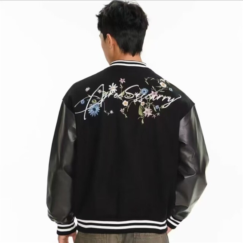 网图美式潮牌绣花棒球服夹克男2026秋季拼接宽松外套,男装夹克,星座410-6（原星座1304-1）