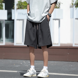 休闲短裤男韩版潮流纯色文艺学院风2023夏ins宽松五分裤K4022-P27图片