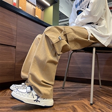 工装裤男秋季新款潮牌宽松休闲长裤美式高街垂感直筒裤K7535-P42，男装休闲裤，星座512-3