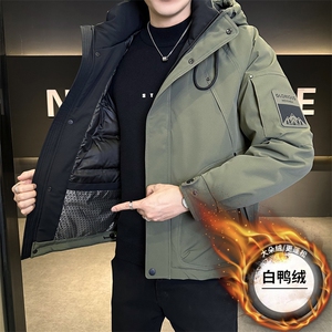 25008  冲风衣连帽标50羽绒服 现货图片