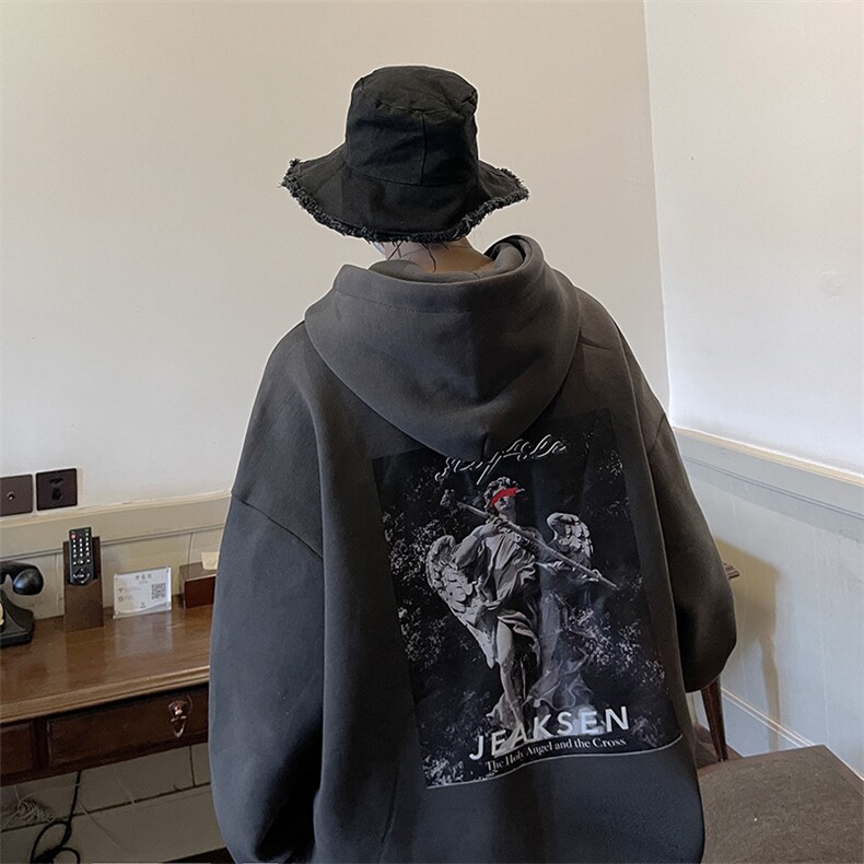 美式复古嘻哈大码卫衣男连帽秋潮ins重磅高街外套JK22331p75控88,男装卫衣,星座605(原A050)
