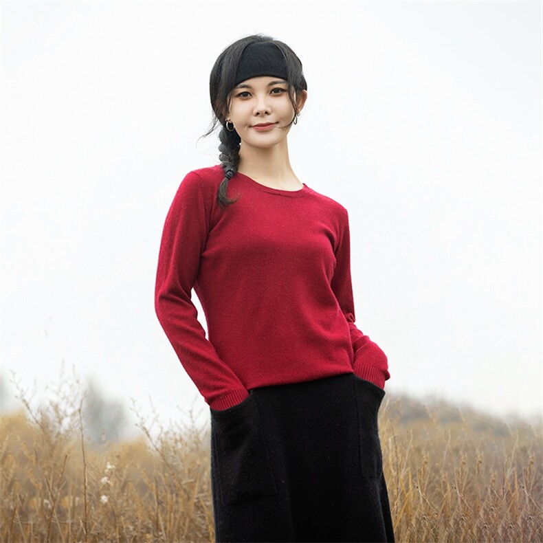 优雅气质秋冬必备高级简约经典,女装羊毛衫,米琪莲羊绒