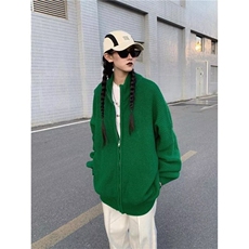 式慵懒风情侣针织开衫毛衣男女2025秋冬欧美小众宽松上衣外套潮，男装针织衫/毛衣，星座506A