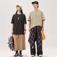 2025夏季新款男装日系潮牌纯棉印花圆领宽松短袖休闲T恤T938-F38，男装T恤，电商A101（原外27）
