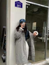 长款羊卷毛拼接羽绒外套 Size:SM，其它，里奈(1F)