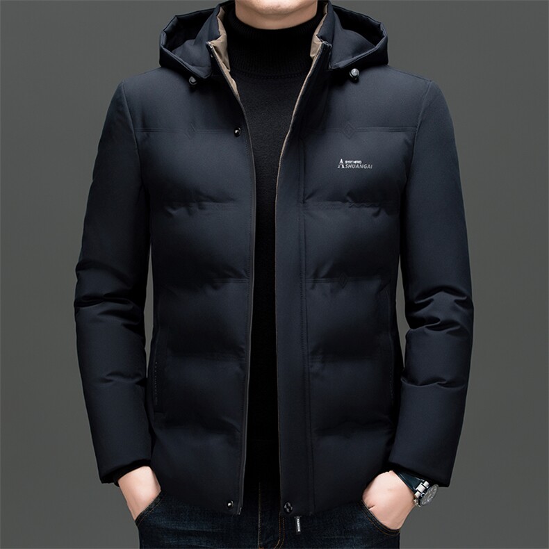 中老年棉衣男士冬季外套立领棉服中年爸爸加厚保暖棉袄短款可卸帽,男装棉衣,电商B212（原钱塘6029）