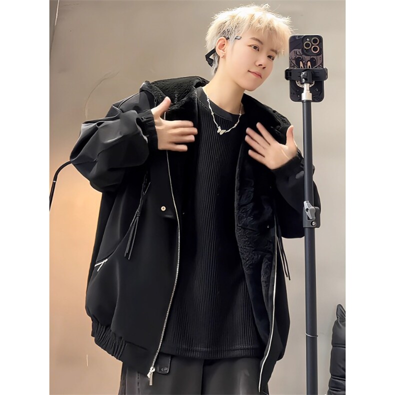 座山雕皮衣连帽棉服外套夹克JK010特P78棉衣MF010P108,男装夹克,星座908