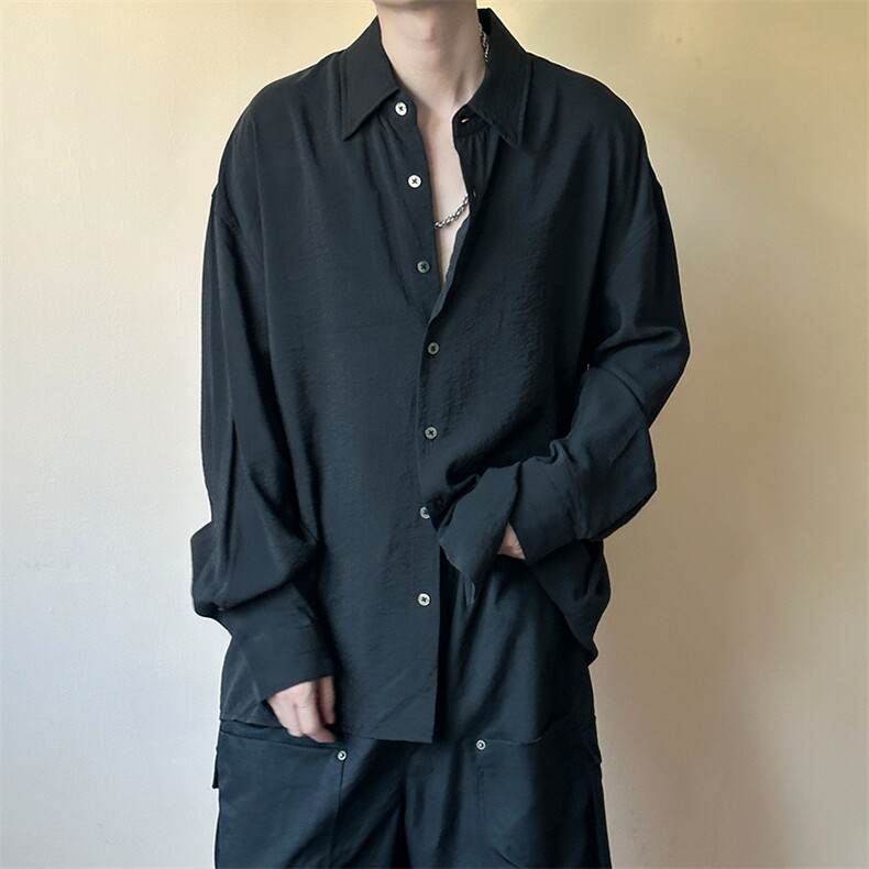 初秋新款-痞帅高品质长袖衬衫男宽松休闲上衣A351-AC25618-特批65图片