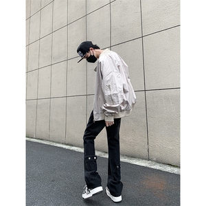 美式ins高街vibe重工艺水洗复古黄泥牛仔裤货号K2316P55图片