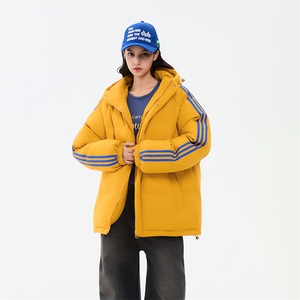 冬季潮流条纹五防立领加绒加厚棉衣情侣撞色棉服外套MY8899-p78图片