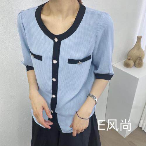 开扣小香风小衫，女装，E·风尚