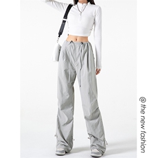 2026春季新款日系痞帅降落伞兵裤男抽绳拖地裤K1171-特P40控78，男装休闲裤，电商A001