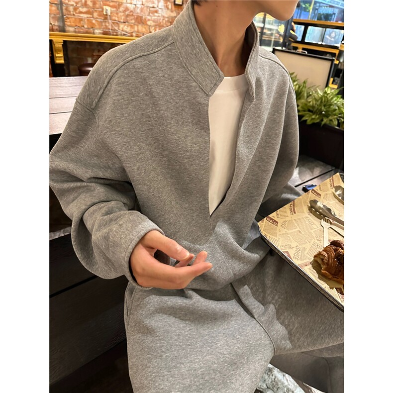 网图秋装美式层次感假两件立领卫衣男TX222Y-P60卫裤TX222K-P48,男装休闲裤,电商C213(原B265)
