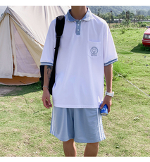2023夏季polo衫短袖套装ins潮流百搭jk制服运动套装衣服T634-P45，男装T恤，星座512-2