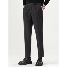 网图男士松紧腰毛呢西裤修身百搭商务九分休闲裤656R/p60常规50，男装西裤，星座223-3（原星座201-3）