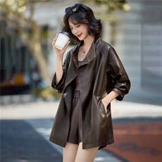 【秋季女装新款】大量现货中长款港风皮衣外套P-135,女装皮衣,简古,浙宝-网红风 【秋季女装新款】大量现货中长款港风皮衣外套P-135,女装皮衣,简古,浙宝-网红风