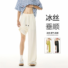 2025夏季新款简约纯色透气舒适休闲冰丝裤B315-K25554-特p30控58，男装休闲裤，电商B315