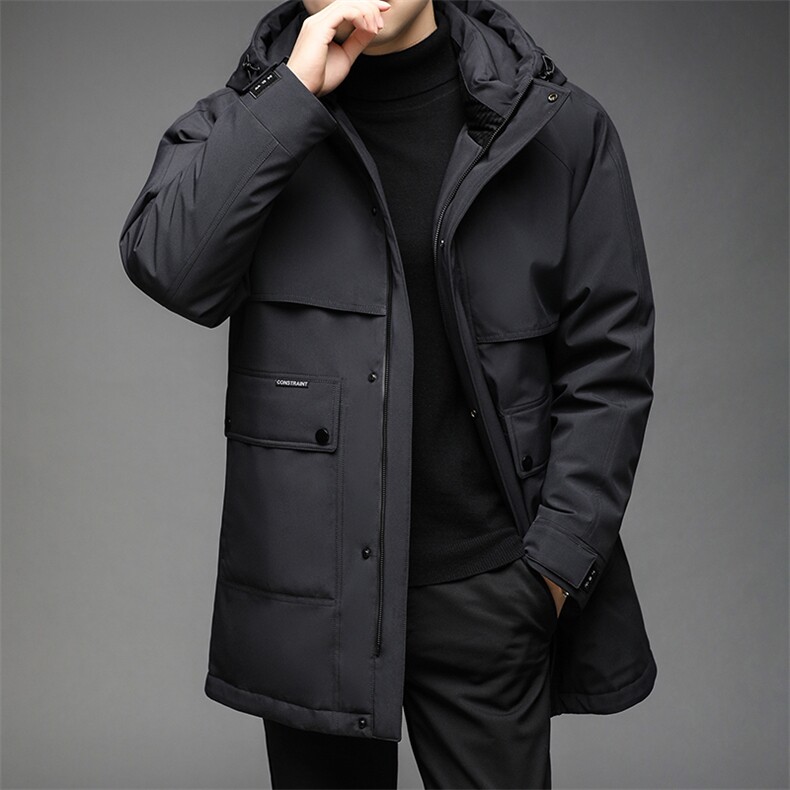 冬季新款中老年休闲连帽羽绒服男士外套爸爸装上衣QLMF8621-P315,男装羽绒服,电商B212（原钱塘6029）