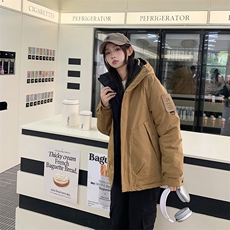 现货小个子简约棉衣抽绳连帽领子保暖女厚2024年棉服外套，女装棉衣/棉服，冬木谷雨